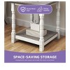 Wooden Retro Square Side Table with 2-Tier Open Shelves For Bedroom Living Room Storage Organizer, White - 3 of 4