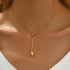 Dainty Cross Drop Y-Shaped Necklace: 18K Gold Plated Minimalist Lariat with Beaded Chain, Everyday Elegant Jewelry - 3 of 4