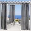 Outdoor Decor No Se'em Sheer Grommet Outdoor Curtain Panel for Outdoor 50" x 84" Black - 2 of 4