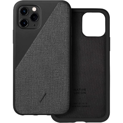 Native Union Clic Canvas Case For Apple iPhone 11 Pro - Slim and Lightweight, Wireless Charge Compatible, Black