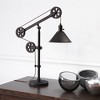 Hudson and Canal 29" Tall Pulley System Table Lamp: Adjustable Height, Bronze Finish, Cone Shade - 4 of 4
