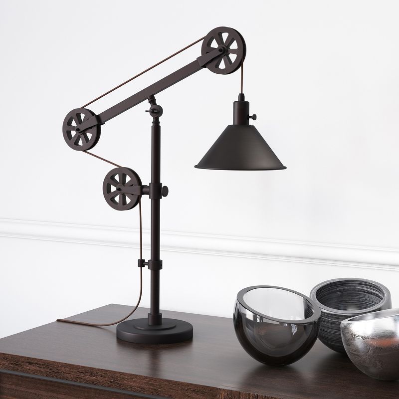 Hampton & Thyme 29" Tall Pulley System Table Lamp with Metal Shade, 5 of 11