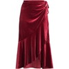 Lands' End Women's Velvet Wrap Midi Skirt - 3 of 4