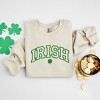 Simply Sage Market Women's Graphic Sweatshirt Embroidered Irish Varsity Clover St. Patrick's Day - Green Ink - 3 of 3