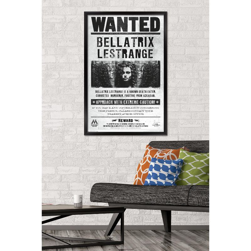 Trends International The Wizarding World: Harry Potter - Bellatrix Wanted Poster Framed Wall Poster Prints, 2 of 7