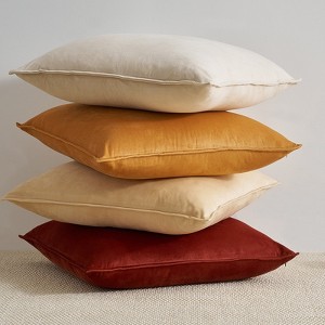 4pcs Set Soft Velvet Throw Pillow Covers Versatile for All Seasons - Perfect for Couch, Sofa & Bed Decor - 1 of 4