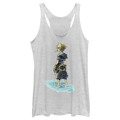 Women's Kingdom Hearts 1 Beach Sora Racerback Tank Top - White