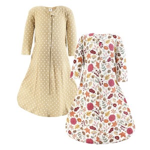 Hudson Baby Infant Girl Thermal Long Sleeve Sleeping Bag 2pk, Acorn Botanical - 1 of 4