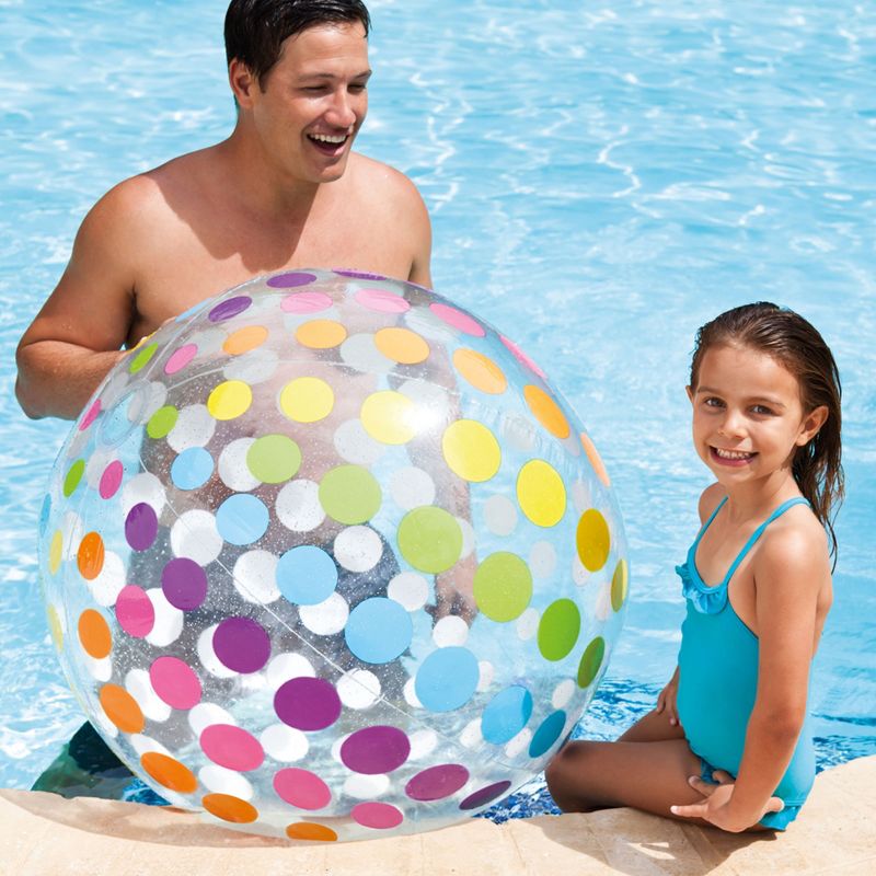 Intex Jumbo Inflatable Glossy Big Polka-Dot Colorful Giant Beach Ball (32 Pack), 4 of 7