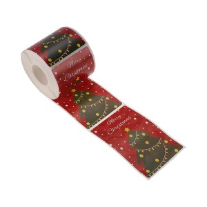 Unique Bargains Christmas Stickers for Ceramic Glass Metal Paper Plastic Peel Reddish Green 1 Pcs - 1 of 4