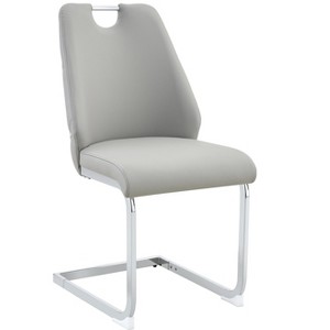 Lyngins Modern Dining Chairs with Curved Backrest,Upholstered Kitchen Chairs Set of 4 with Metal Hollow Handle,PU Chairs for Kitchen,Dining Room - 1 of 4