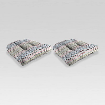 2pk Wicker Outdoor Chair Cushion Stripe Confetti Jordan Manufacturing   GUEST 9796c05c 484f 4d1a 963b Ad7ebdd666d3