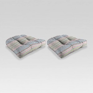 Outdoor Wicker Settee Seat/Chair Cushion Set - Jordan Manufacturing - 1 of 3