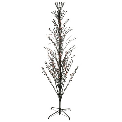 LB International 9' Prelit LED Cascade Halloween Twig Tree Outdoor Decoration - Orange