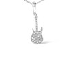 Haus of Brilliance Silver 1/10 Cttw Diamond Studded Guitar Pendant Necklace - 2 of 4