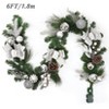 6FT Christmas Garland, Indoor Outdoor Christmas Decorations with Silver Ornaments & Bows | Holiday Decor for Mantel, Stair - 2 of 4