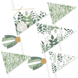 Big Dot of Happiness Boho Botanical - Triangle Greenery Party Photo Props - Pennant Flag Centerpieces - Set of 20 - 1 of 4