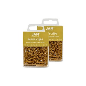 JAM Paper Colored Standard Paper Clips Small 1 Inch Gold Paperclips 21832058A - 1 of 4