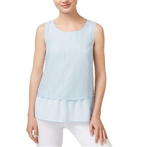 maison Jules Womens Embroidered Baby Doll Blouse - 1 of 1