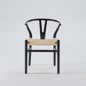 FONTOI Accent Chairs, Modern Hard Chairs with Hardback Design, Compact Set for Small Rooms, 2PCS, Black, 21"*30"*21" - 1 of 4