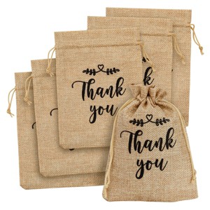 Sparkle and Bash 30 Pack Small Burlap Gift Bags with Drawstring for Wedding Party Favors, Jewelry, Thank You, 5 x 7 In - 1 of 4