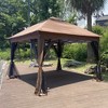 Sevobal Patio Umbrellas Outdoor Pop Up Gazebo Canopy, 2-Tier Soft Top Event Tent, Suitable For Backyard Garden Camping Area ,Brown, 132"*132"*102" - 4 of 4