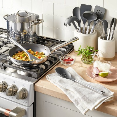 Figmint 10pc Stainless Steel/Nylon Kitchen Utensil Set Dark Gray - Figmint™: Dishwasher-Safe Cooking Tools for Adults — фото 2
