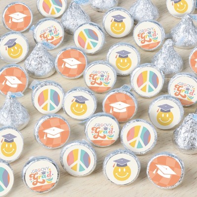 Big Dot of Happiness Groovy Grad - Hippie Graduation Party Small Round Candy Stickers - Party Favor Labels - 324 Count