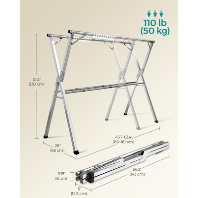 Extendable Stainless Steel Foldable Drying Rack in Dove Gray