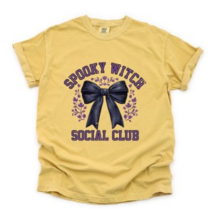 Simply Sage Market Coquette Spooky Witch Social Club Garment Dyed Tee - 1 of 4