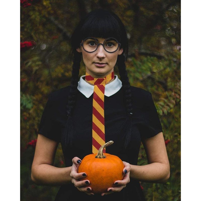Blue Panda 4-Pack Wizard Black Round Glasses with Striped Ties for Halloween & Cosplay, 3 of 6
