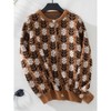 Coolmee Women Floral Cardigan Sweater Open Front Long Sleeve Button Down Knit Sweater Vintage Outerwear - 4 of 4