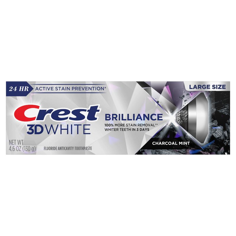 Crest 3D White Brilliance Charcoal Toothpaste Mint - 4.6oz, 3 of 9