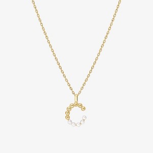 Bearfruit Jewelry Cultured Pearl Pavé Initial Necklace - 1 of 3
