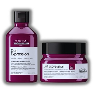 L'Oreal Serie Expert CURL EXPRESSION Intense Moisturizing Cleansing Cream Shampoo (10.1 oz) & Moisturizer Rich Mask (8.5 oz) Loreal Kit Duo Set - 1 of 3