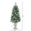 Nearly Natural 4.5-ft Frosted Tip British Columbia Mountain Pine Artificial Christmas Tree with Urn - 2 of 4