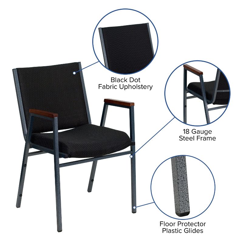 Flash Furniture HERCULES Series Heavy Duty Stack Chair with Arms, 5 of 12