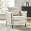 Colin Modern Anti-scratch Fabric Armchair with Black Metal Legs | Artful Living Design - 3 of 4