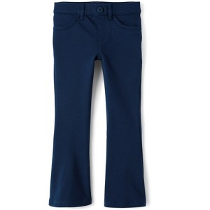 The Children's Place Girls Uniform Ponte Knit Pull On Flare Pants Blue 5 - 1 of 3