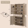 71" Tall Kitchen Pantry Storage Cabinet, Modern Kitchen Storage Cabinets with 4 Doors and 6 Adjustable Shelves,Wooden Curved Kitchen Cabinet - 3 of 4