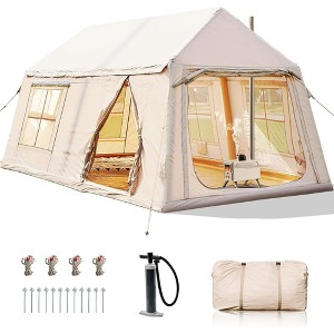 Docred Inflatable Blow Up Tents for Camping,Waterproof Oxford Hot Tent with Manual Pump,Easy Setup Camping Air Tent for Family Glamping - 1 of 4