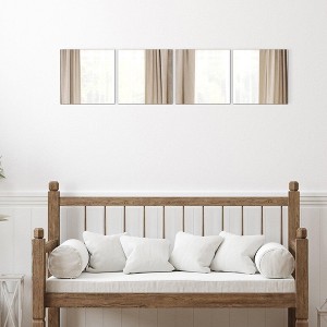 Evideco French Home Goods Set of 4 Large Decorative Self-Adhesive Mirrors, Available in 3 Shapes – Perfect for Modern Wall Decor in Any Room - 1 of 4