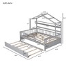 Classic Twin/Full Size Wood House Bed with Twin Trundle Bed, Guardrails and Shelves 4N - ModernLuxe - image 3 of 4