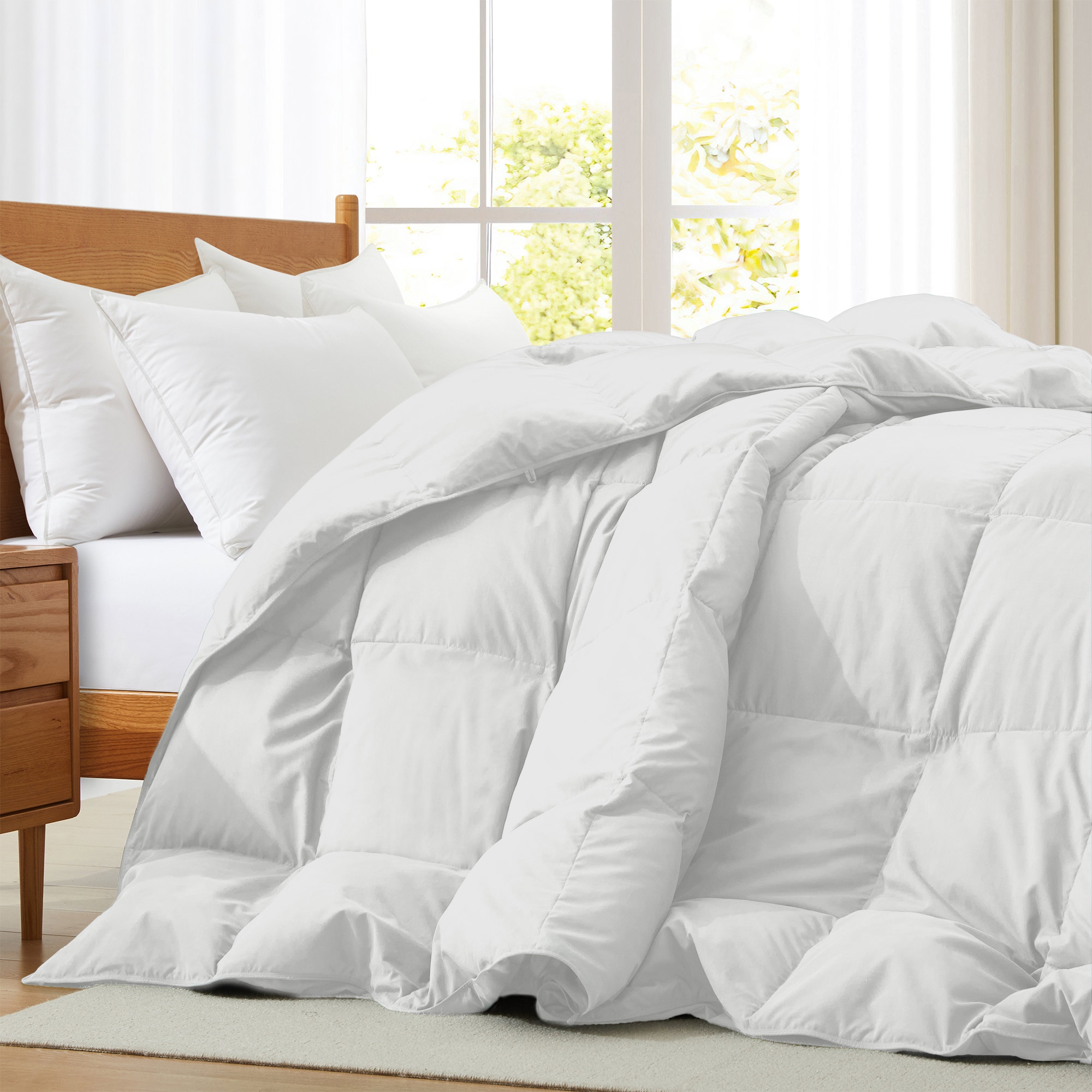 Peace Nest Medium Weight White Goose Down Duvet Comforter Insert, Cal King, White