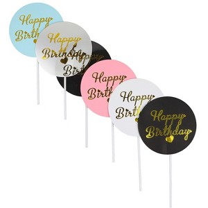 O'Creme 'Happy Birthday' Circle Cake Toppers, Pack of 18 - 1 of 2