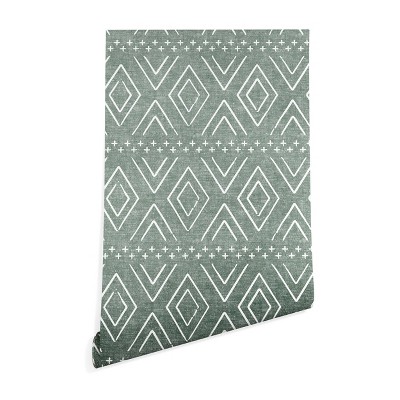  2' x 10' Little Arrow Design Co Farmhouse Diamonds Sage Wallpaper - Deny Designs 