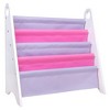 WildKin Premium Modern Kids' Sling Bookshelf White Wood with Pink/Purple: 4 Shelves, MDF Frame, Ages 3-10, 24" Height - 2 of 3