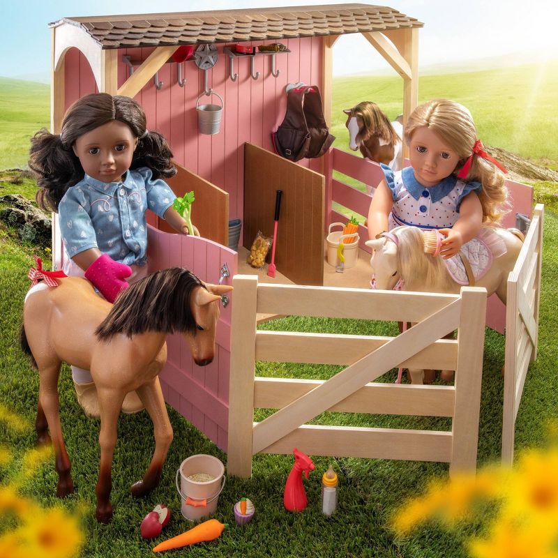 Our Generation Horse Barn Playset for 18&#34; Dolls - Saddle Up Stables - Pink, 3 of 10