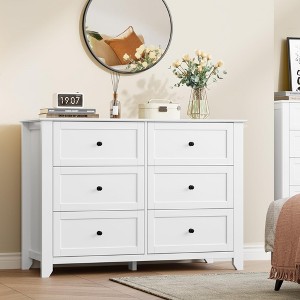 Dresser for Bedroom, Large 6 Drawer Dresser with Deep Drawers & Metal Knobs - 1 of 4