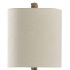 Table Lamp Brown Finish White Hardback Fabric Shade - StyleCraft: No Assembly, Polyresin Body, Drum Shade - 3 of 4
